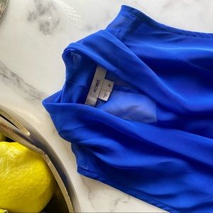 Helmut Lang Blue Silk Racerback Top